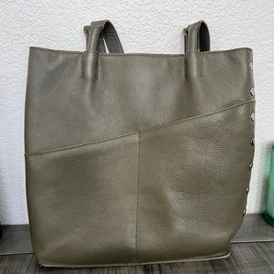 Hammitt Drew with top zipper and long strap.